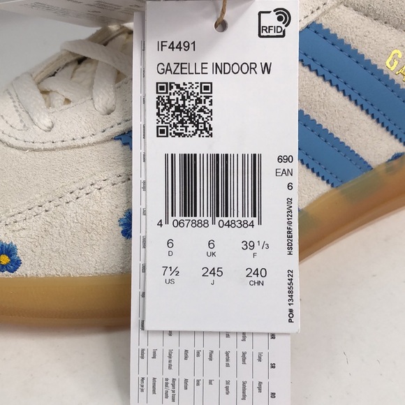 Adidas Women’s Gazelle Indoor Embroidered Floral IF4491 Sneakers - Size 7.5 - Picture 2 of 16